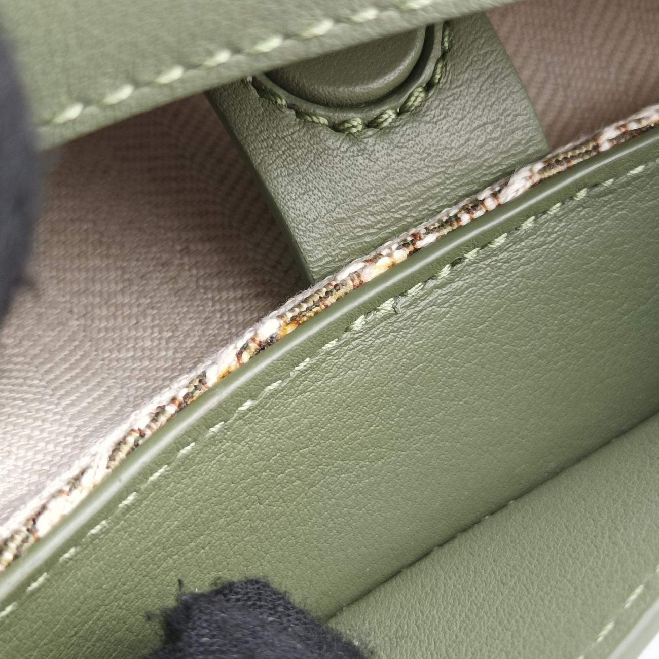 Luna Avocado Green×beige Leather×Canvas 272203ルナ アボカドグリーン×ベージュ レザー×キャンバス 272203