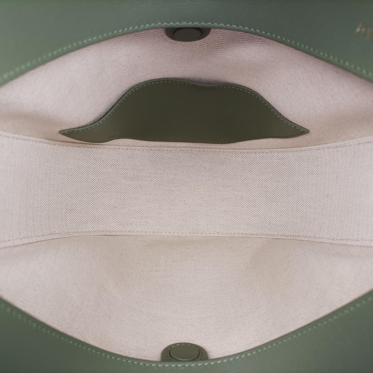 Luna Avocado Green×beige Leather×Canvas 272203ルナ アボカドグリーン×ベージュ レザー×キャンバス 272203