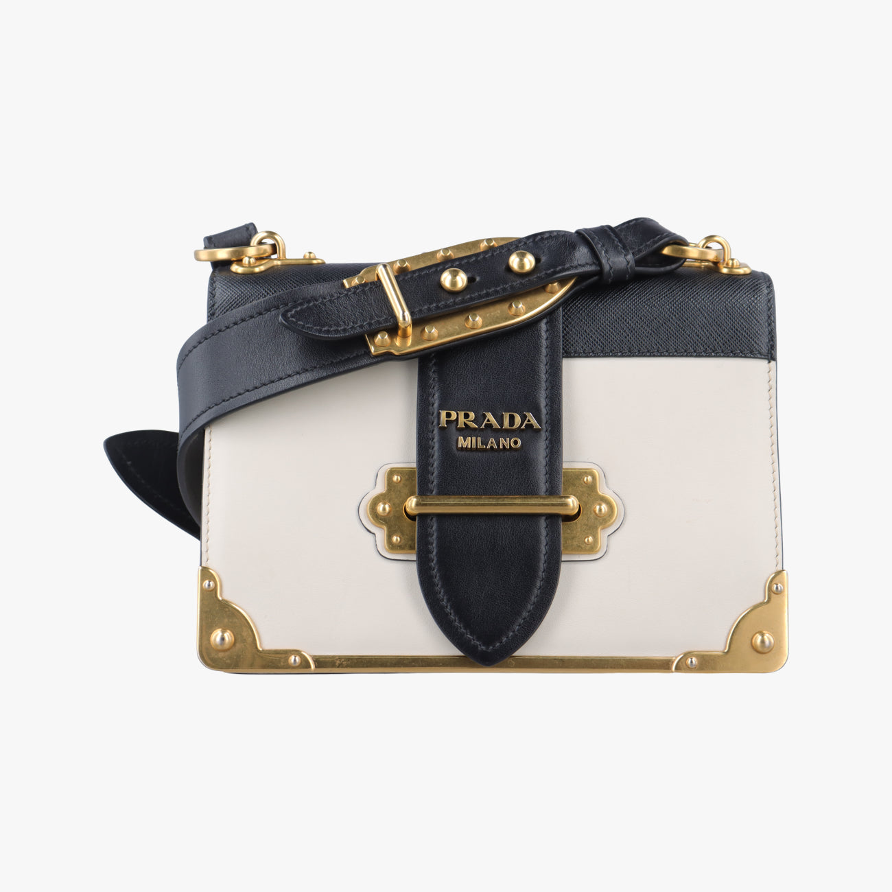 Cahier Black×white Leather 1BD045 25カイエ ブラック×ホワイト レザー 1BD045 25