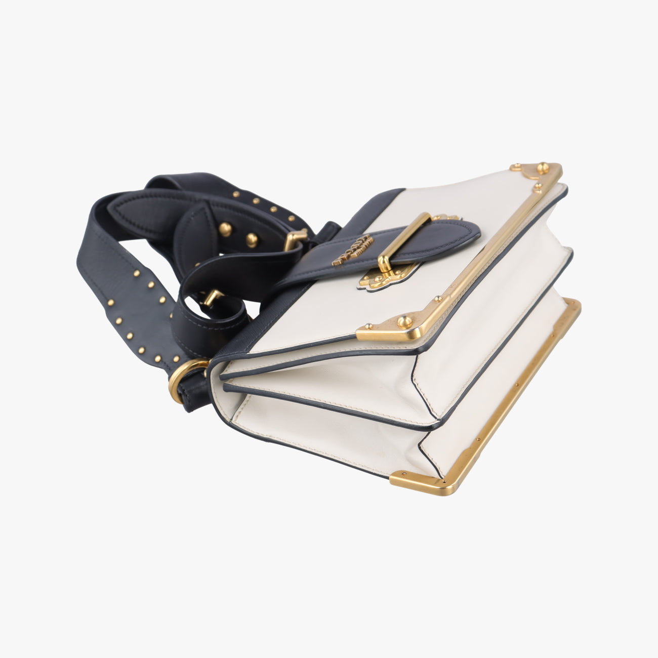 Cahier Black×white Leather 1BD045 25カイエ ブラック×ホワイト レザー 1BD045 25