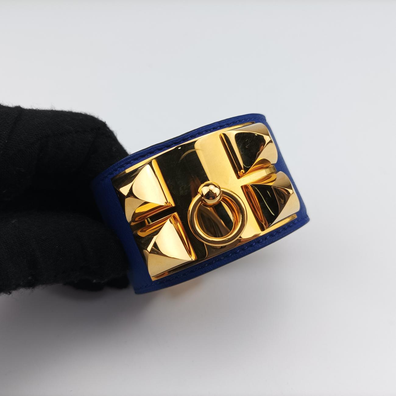 Collier de Chien Blue×golden Leather × GP S ▢O Rコリエ ド シアン ブルー×ゴールド レザー×GP S ▢O R