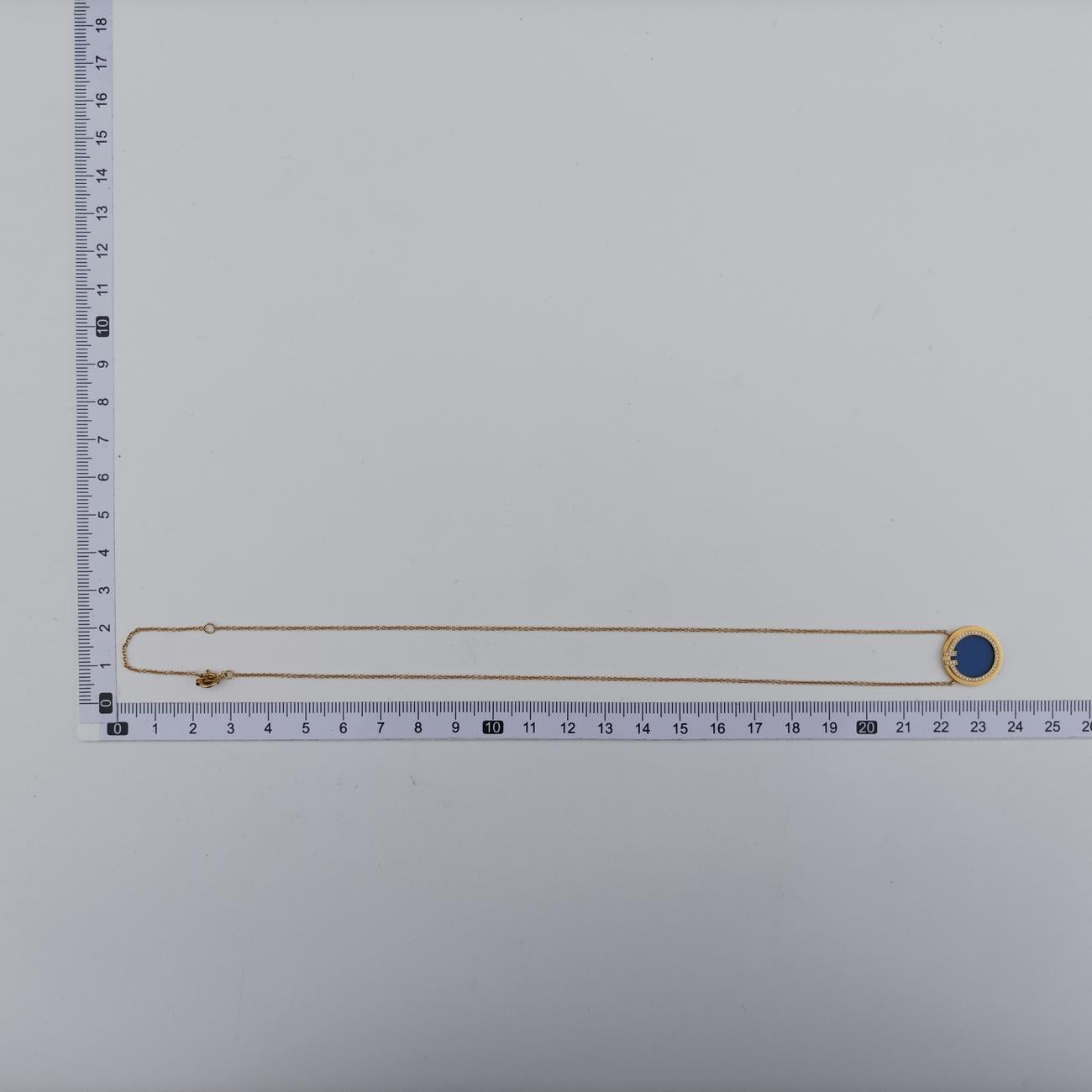 T Diamond & Mother Of Pearl Circle Pendant Blue×golden AU750 T トゥー ダイヤモンド＆マザーオブパール サークル ペンダント ブルー×ゴールド AU750 