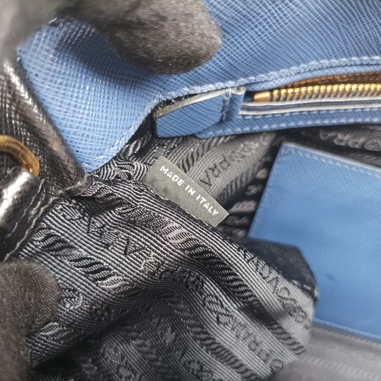 Galleria Blue x black SAFFIANO Leather B1874A 14/Gガレリア ブルー x ブラック サフィアーノレザー B1874A 14/G