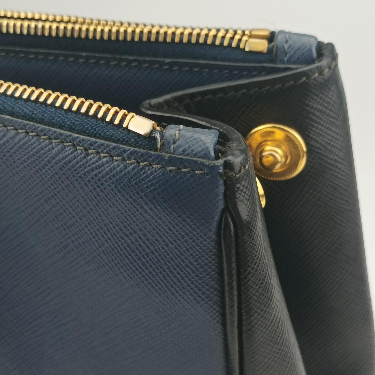 Galleria Blue x black SAFFIANO Leather B1874A 14/Gガレリア ブルー x ブラック サフィアーノレザー B1874A 14/G