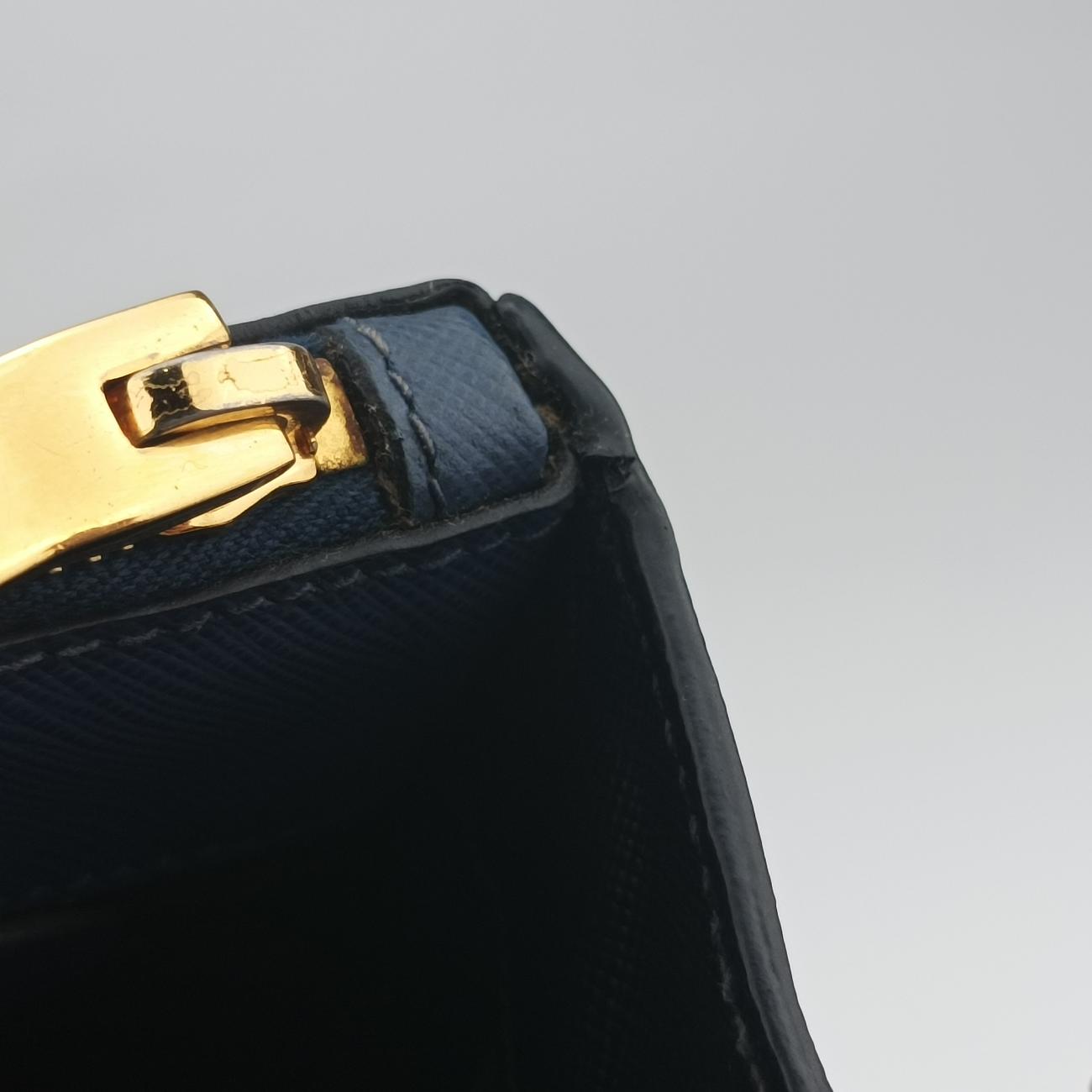 Galleria Blue x black SAFFIANO Leather B1874A 14/Gガレリア ブルー x ブラック サフィアーノレザー B1874A 14/G