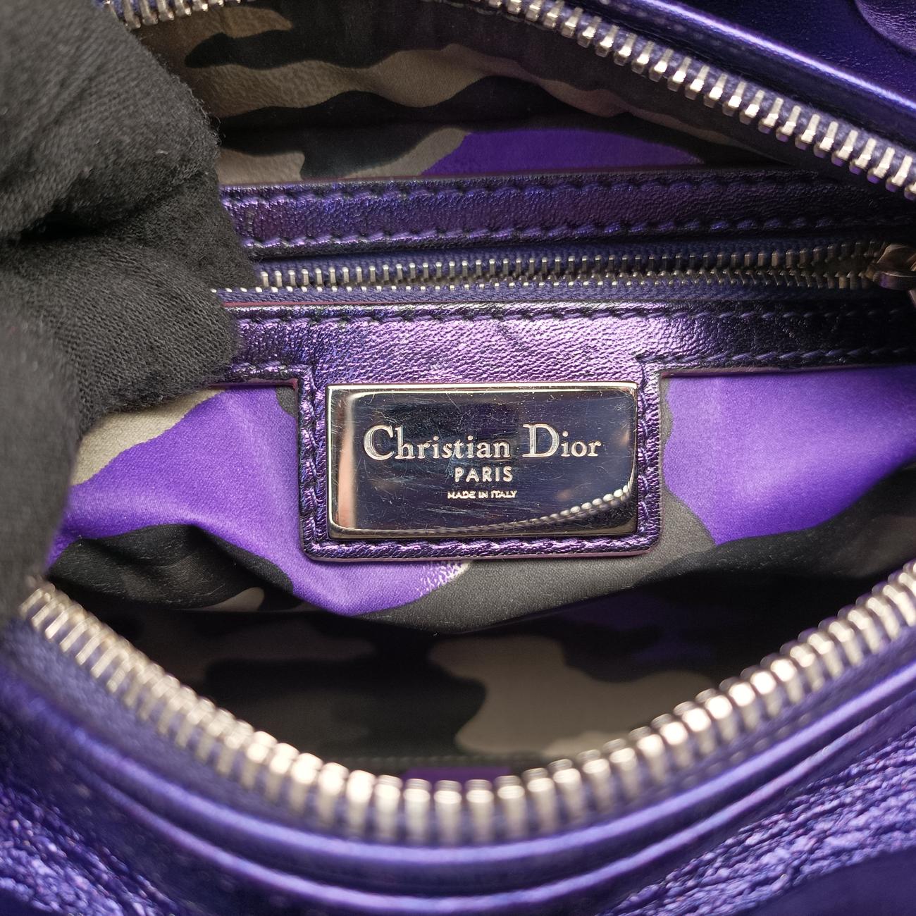 Lady Dior purple×orange Leather 15-BO-1121レディディオール パープル×オレンジ レザー 15-BO-1121