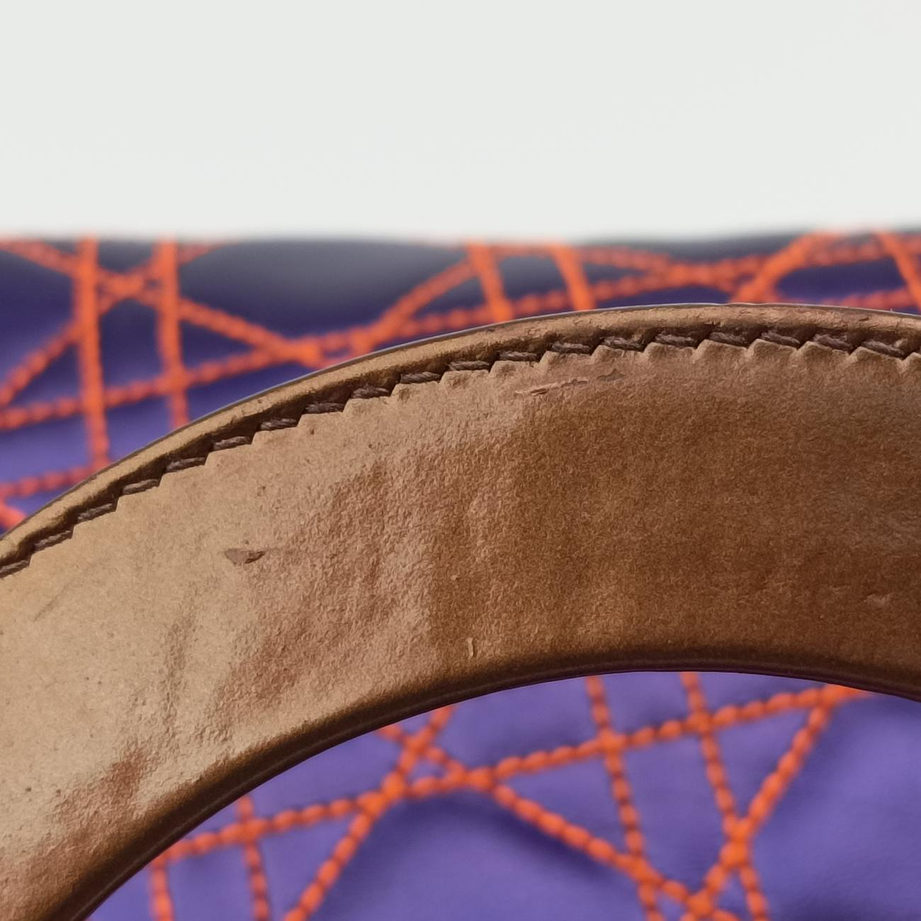 Lady Dior purple×orange Leather 15-BO-1121レディディオール パープル×オレンジ レザー 15-BO-1121