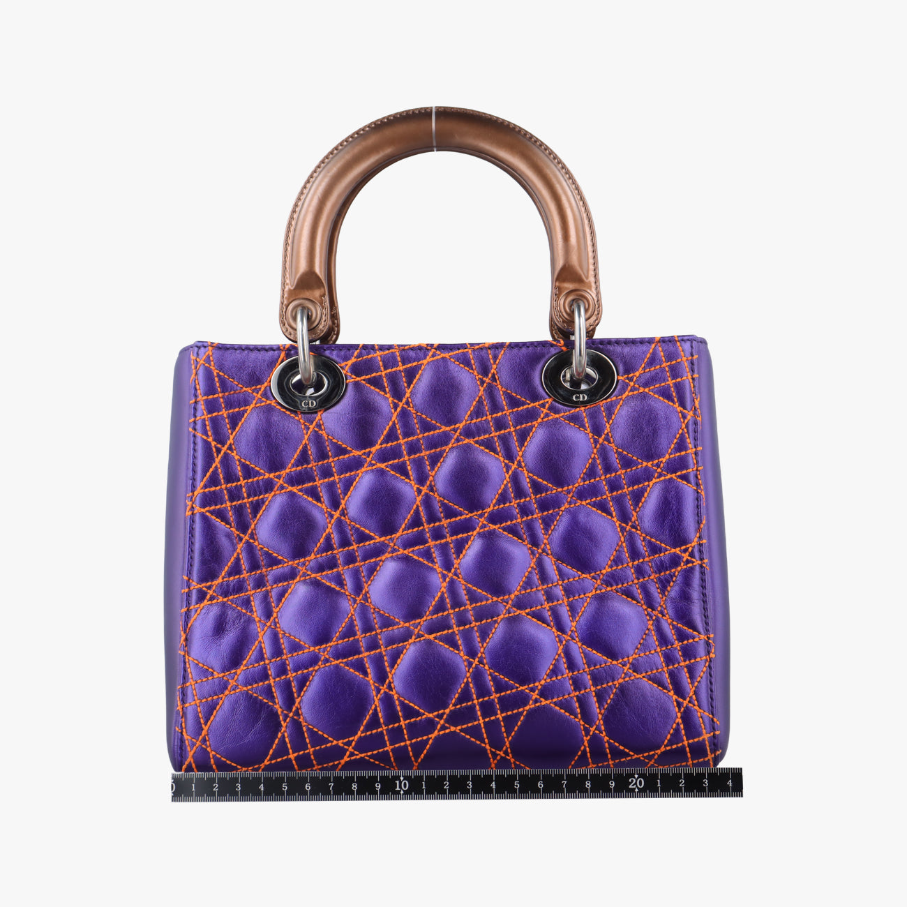 Lady Dior purple×orange Leather 15-BO-1121レディディオール パープル×オレンジ レザー 15-BO-1121