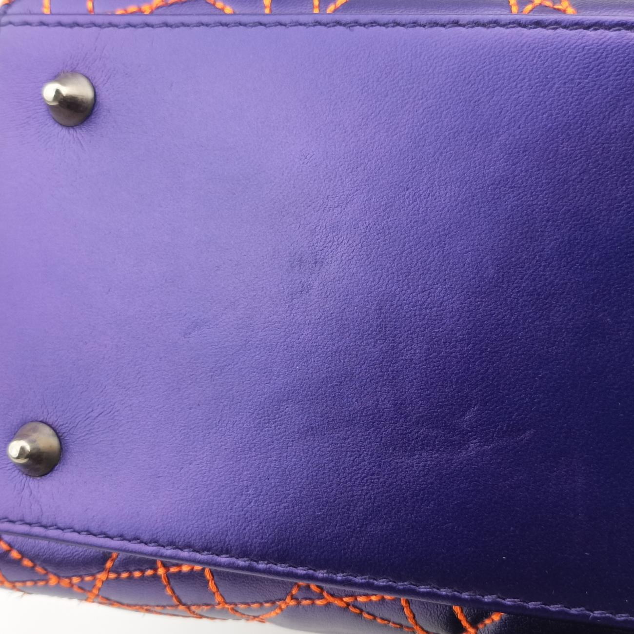 Lady Dior purple×orange Leather 15-BO-1121レディディオール パープル×オレンジ レザー 15-BO-1121