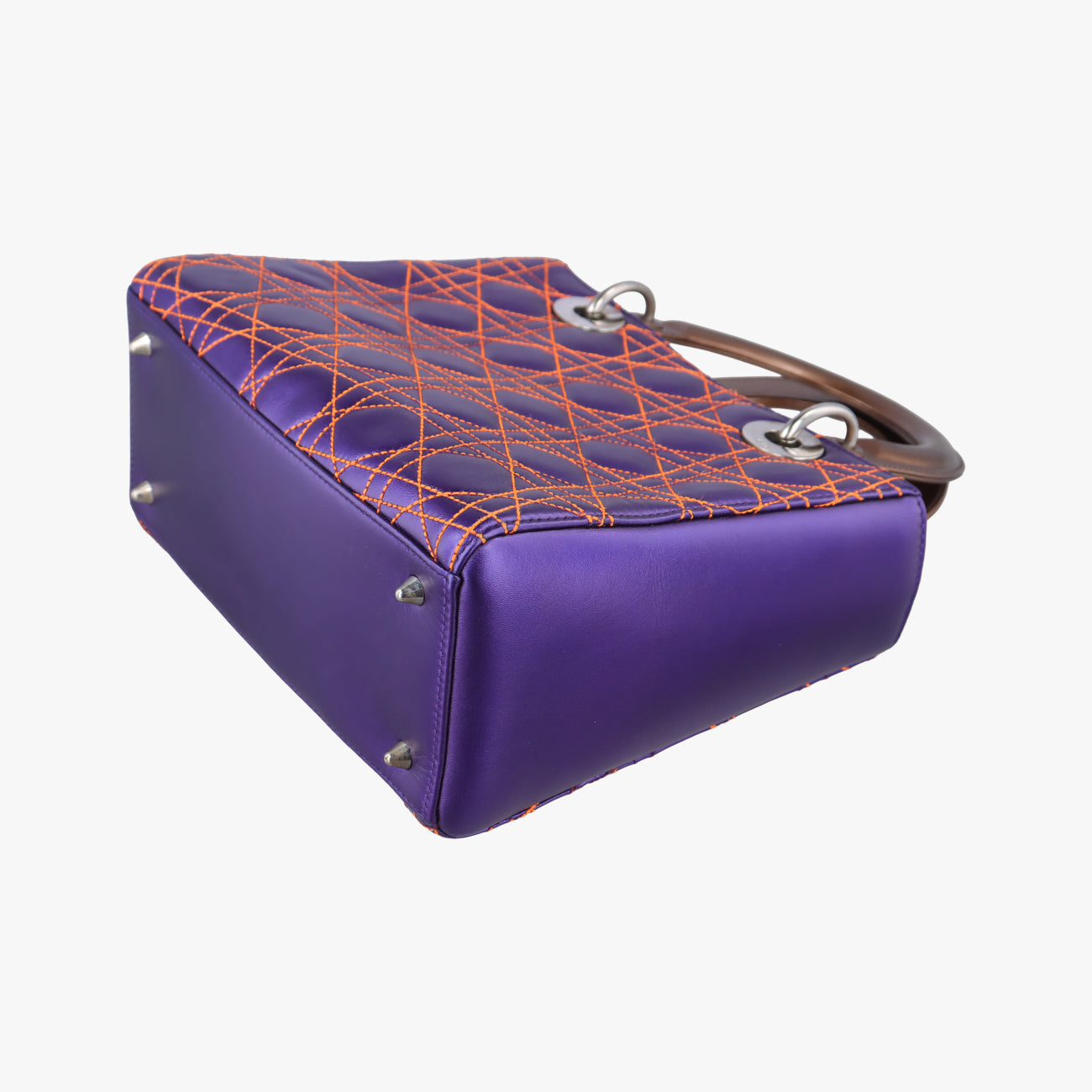 Lady Dior purple×orange Leather 15-BO-1121レディディオール パープル×オレンジ レザー 15-BO-1121