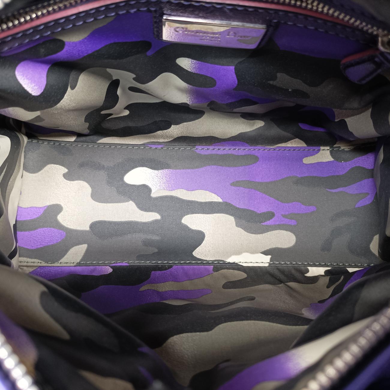 Lady Dior purple×orange Leather 15-BO-1121レディディオール パープル×オレンジ レザー 15-BO-1121