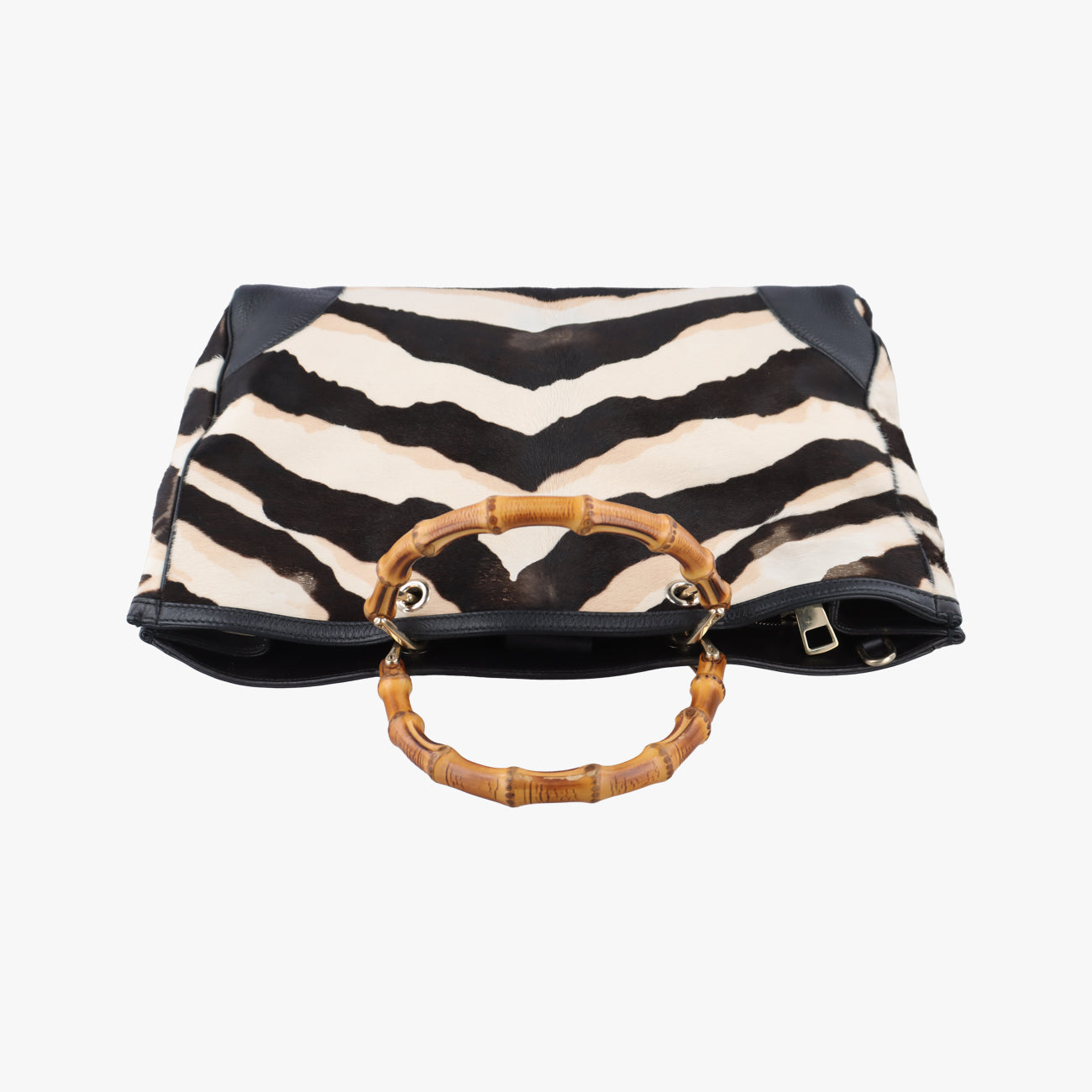 bamboo shopper Beige x Black x White ponyhair 323658 H016653138バンブーショッパー ベージュ x ブラック x ホワイト ハラコ 323658 H016653138