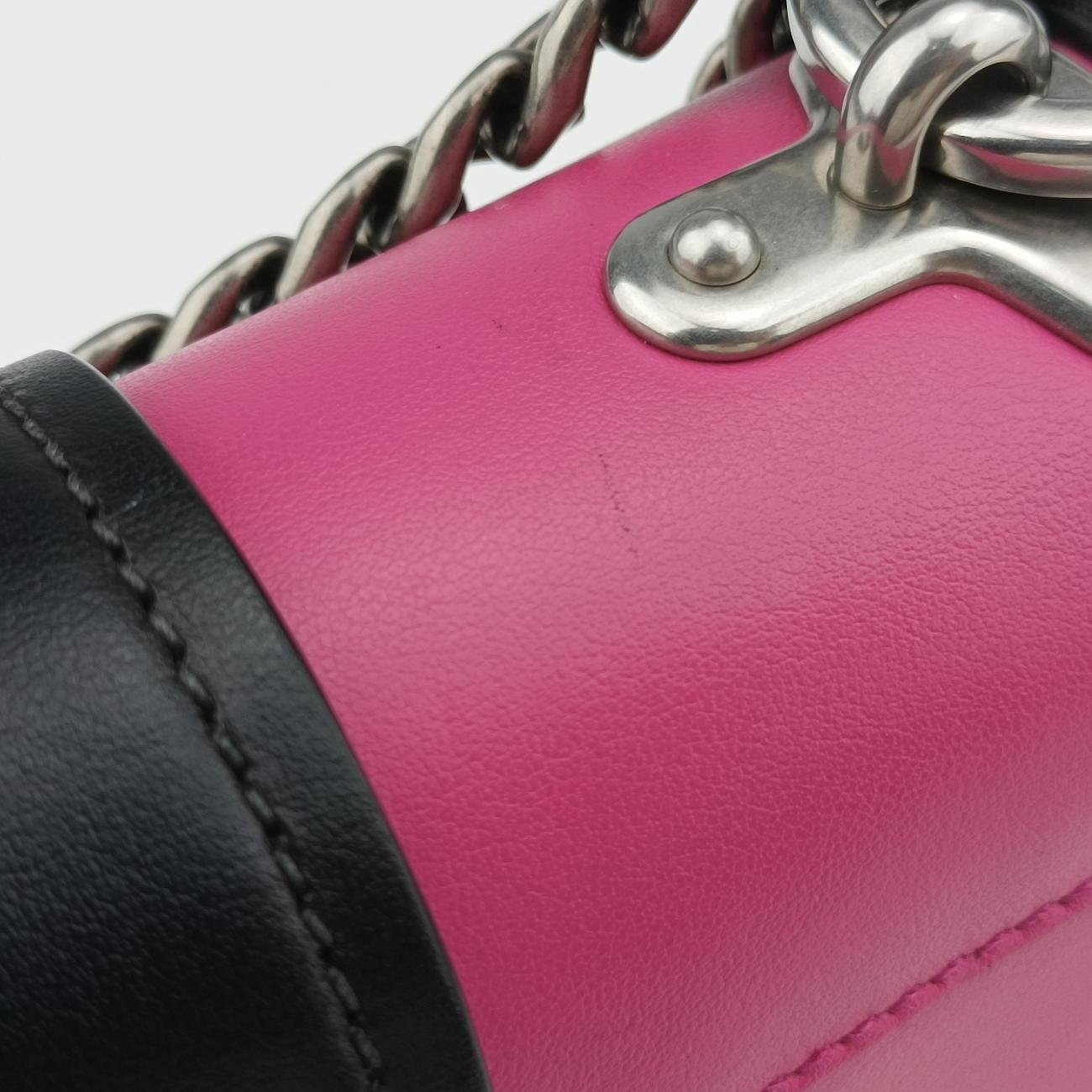 Cahier pink×Black Leather 1BH018 25カイエ ピンク×ブラック レザー 1BH018 25