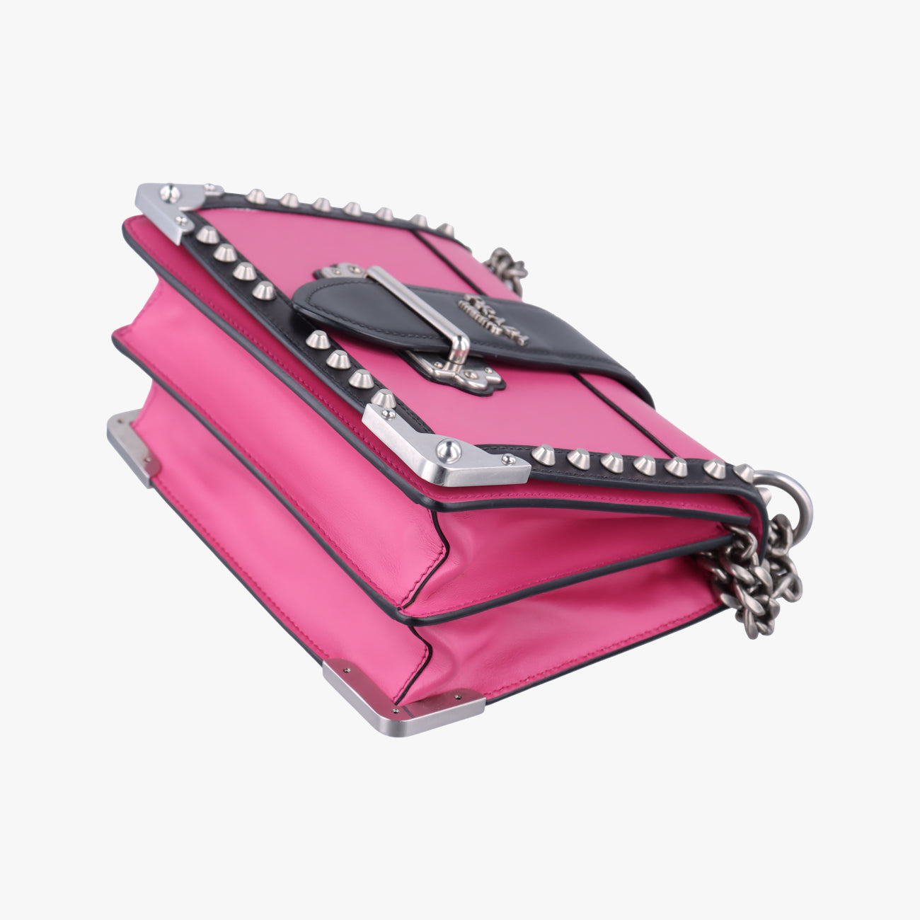 Cahier pink×Black Leather 1BH018 25カイエ ピンク×ブラック レザー 1BH018 25