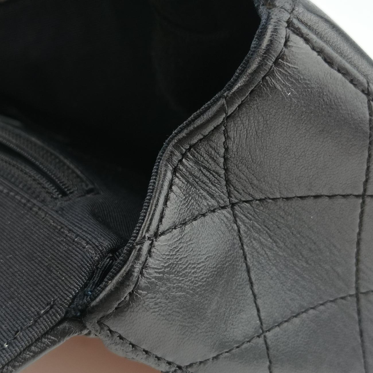 Elegant CC Flap Beige×black Leather A91365 23230869マトラッセ シングルフラップ ベージュ×ブラック レザー A91365 23230869