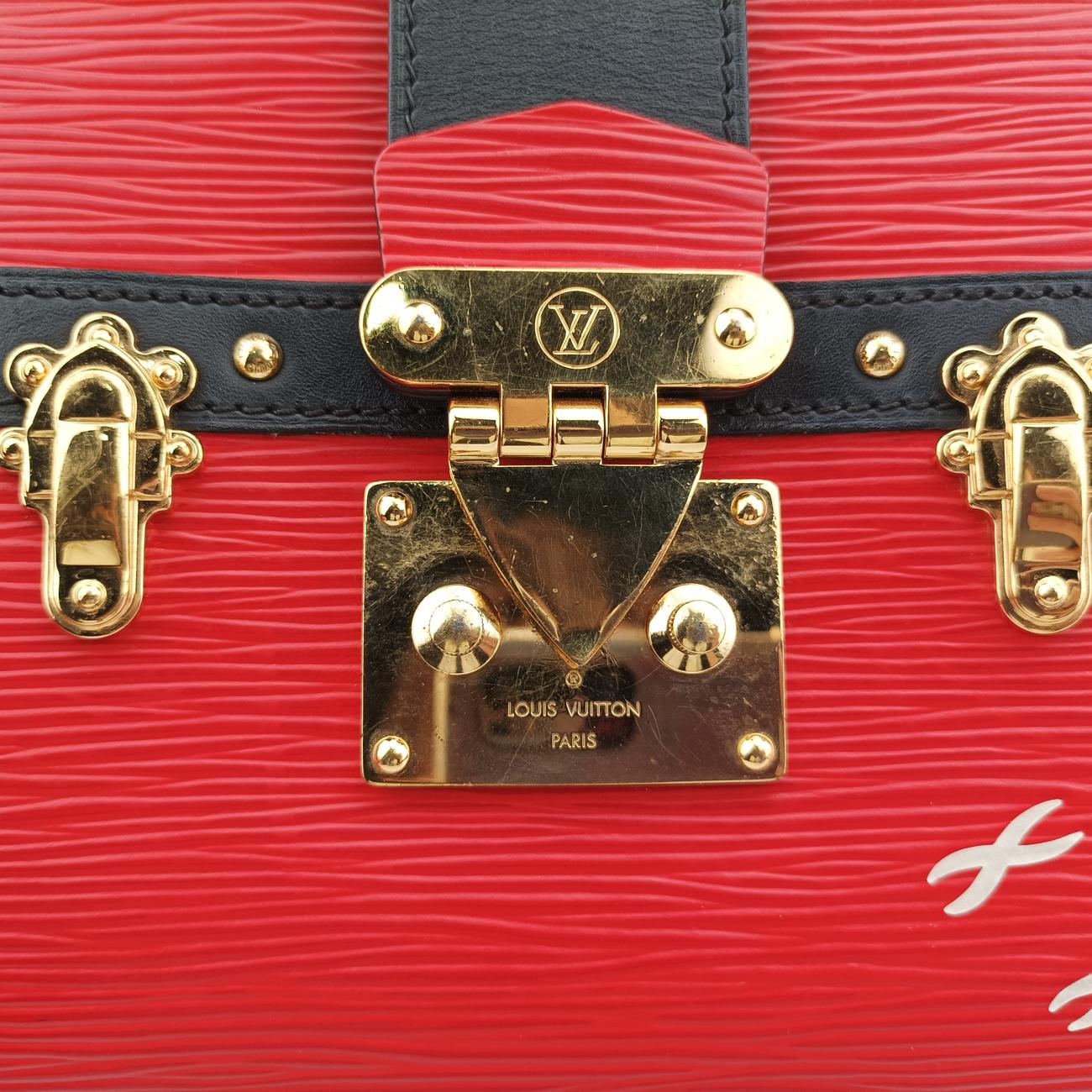 Trunk Clutch Rouge×Black Epi M51697 Lot number unknownトランククラッチ ルージュ×ブラック エピ M51697 製番不明