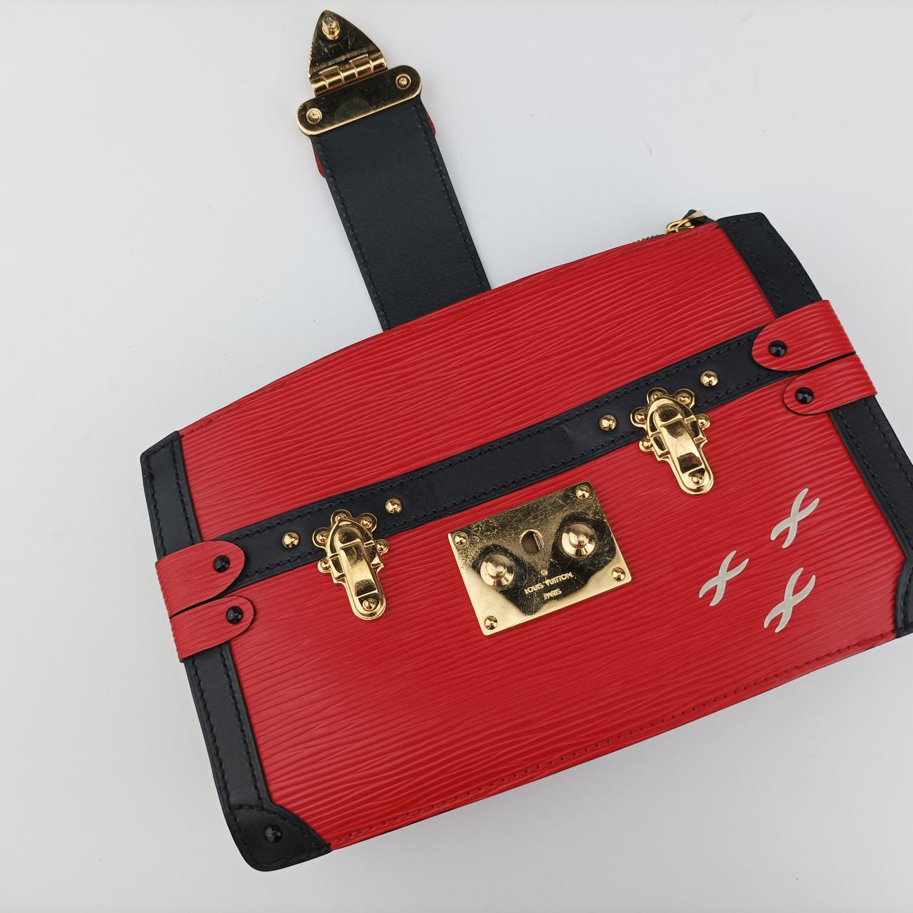 Trunk Clutch Rouge×Black Epi M51697 Lot number unknownトランククラッチ ルージュ×ブラック エピ M51697 製番不明