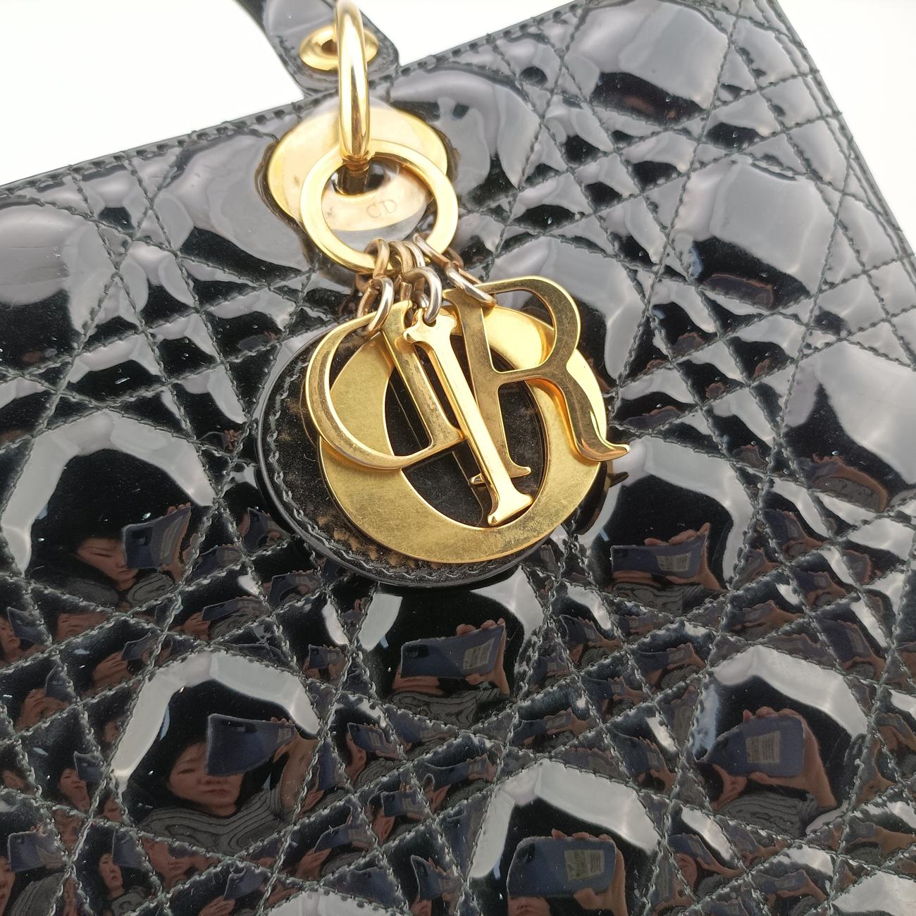 Lady Dior Black Patent 05-MA-1110 Aレディディオール ブラック パテント 05-MA-1110 A