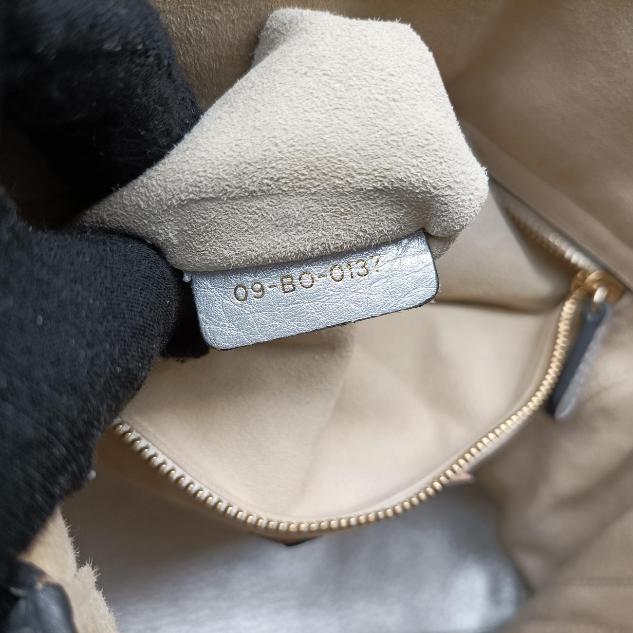 Lady Dior Silver Leather 09-BO-0137レディディオール シルバー レザー 09-BO-0137