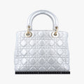 Lady Dior Silver Leather 09-BO-0137レディディオール シルバー レザー 09-BO-0137