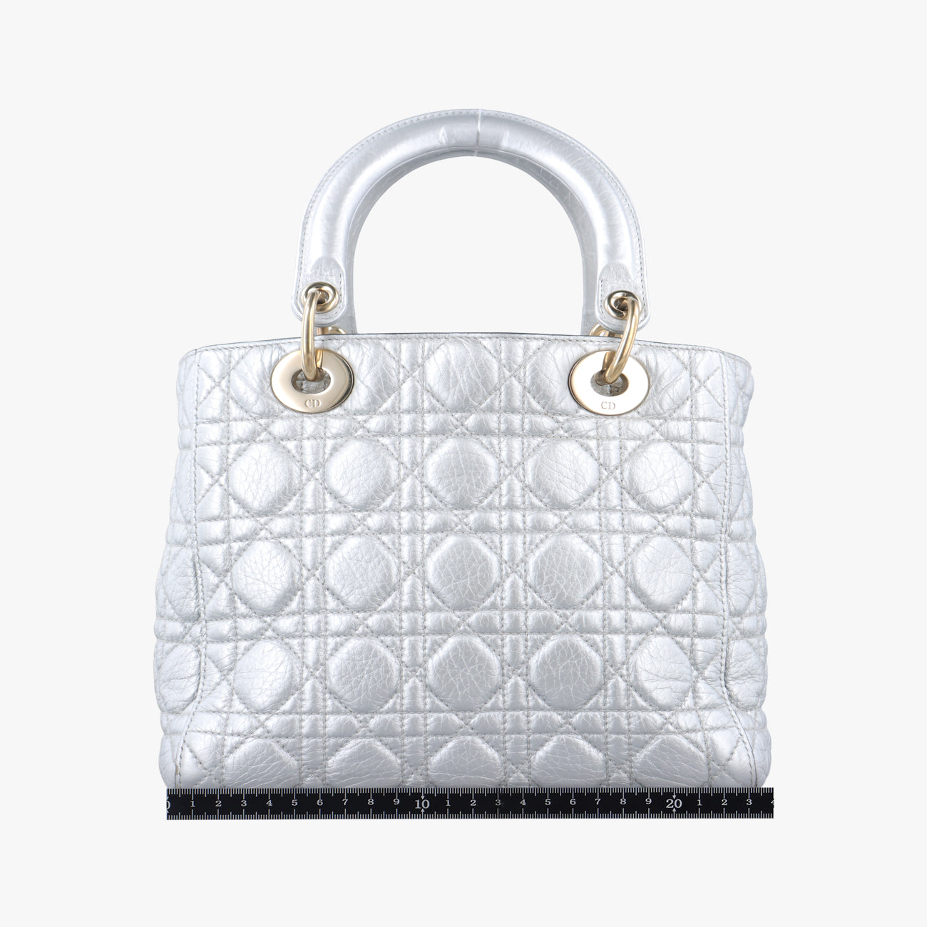 Lady Dior Silver Leather 09-BO-0137レディディオール シルバー レザー 09-BO-0137