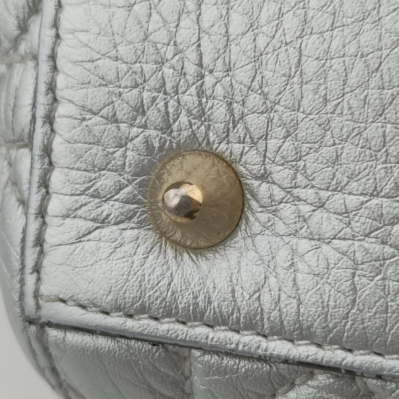 Lady Dior Silver Leather 09-BO-0137レディディオール シルバー レザー 09-BO-0137