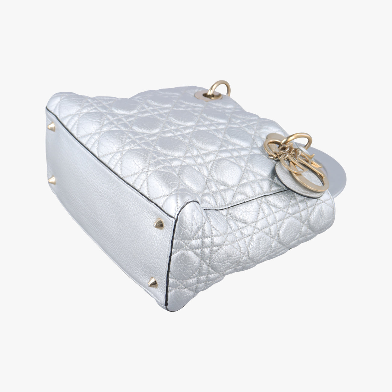 Lady Dior Silver Leather 09-BO-0137レディディオール シルバー レザー 09-BO-0137