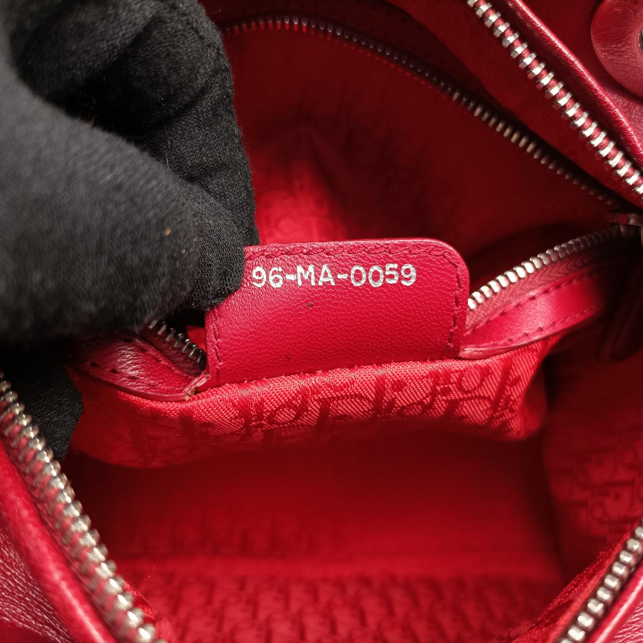 Lady Dior Red lambskin 96-MA-0059レディディオール レッド ラムスキン 96-MA-0059