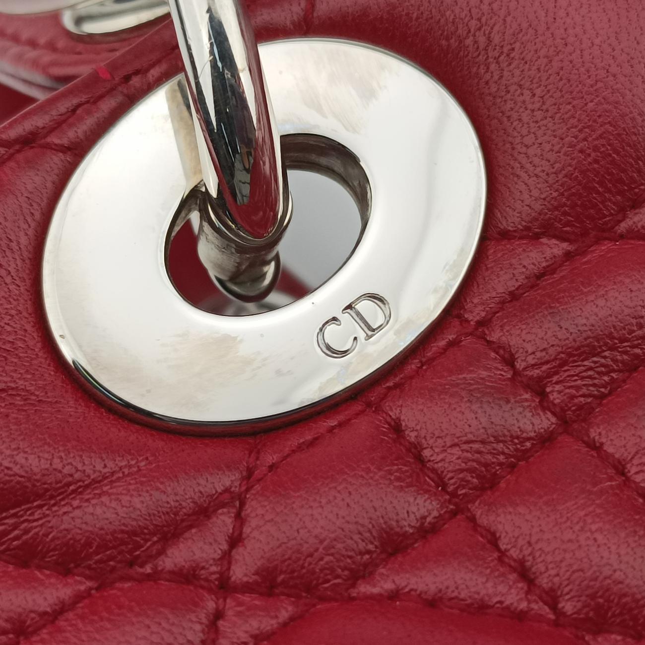 Lady Dior Red lambskin 96-MA-0059レディディオール レッド ラムスキン 96-MA-0059