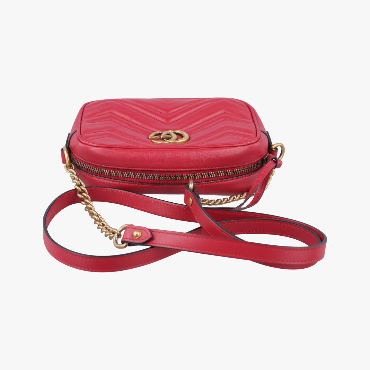 GG Marmont Red Leather 448065 E026050471GGマーモント レッド レザー 448065 E026050471
