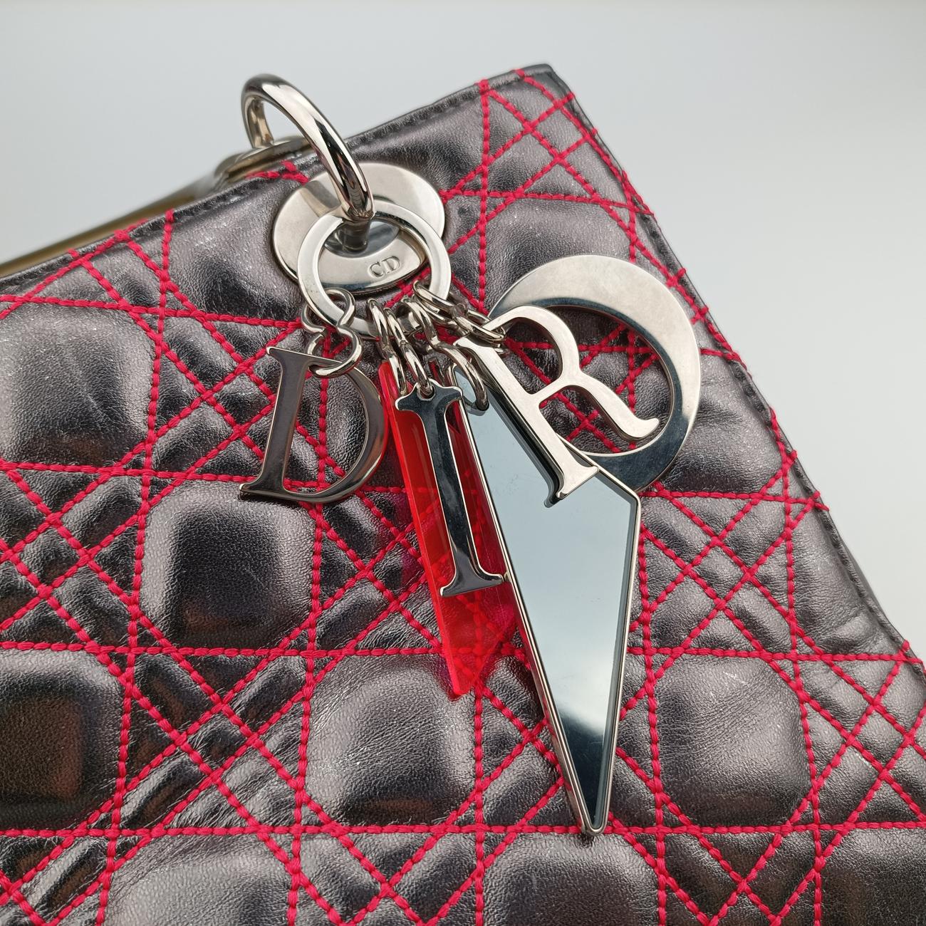 Lady Dior Silver x Golden x Pink lambskin 15-BO-1121レディディオール シルバー×ゴールド×ピンク ラムスキン 15-BO-1121