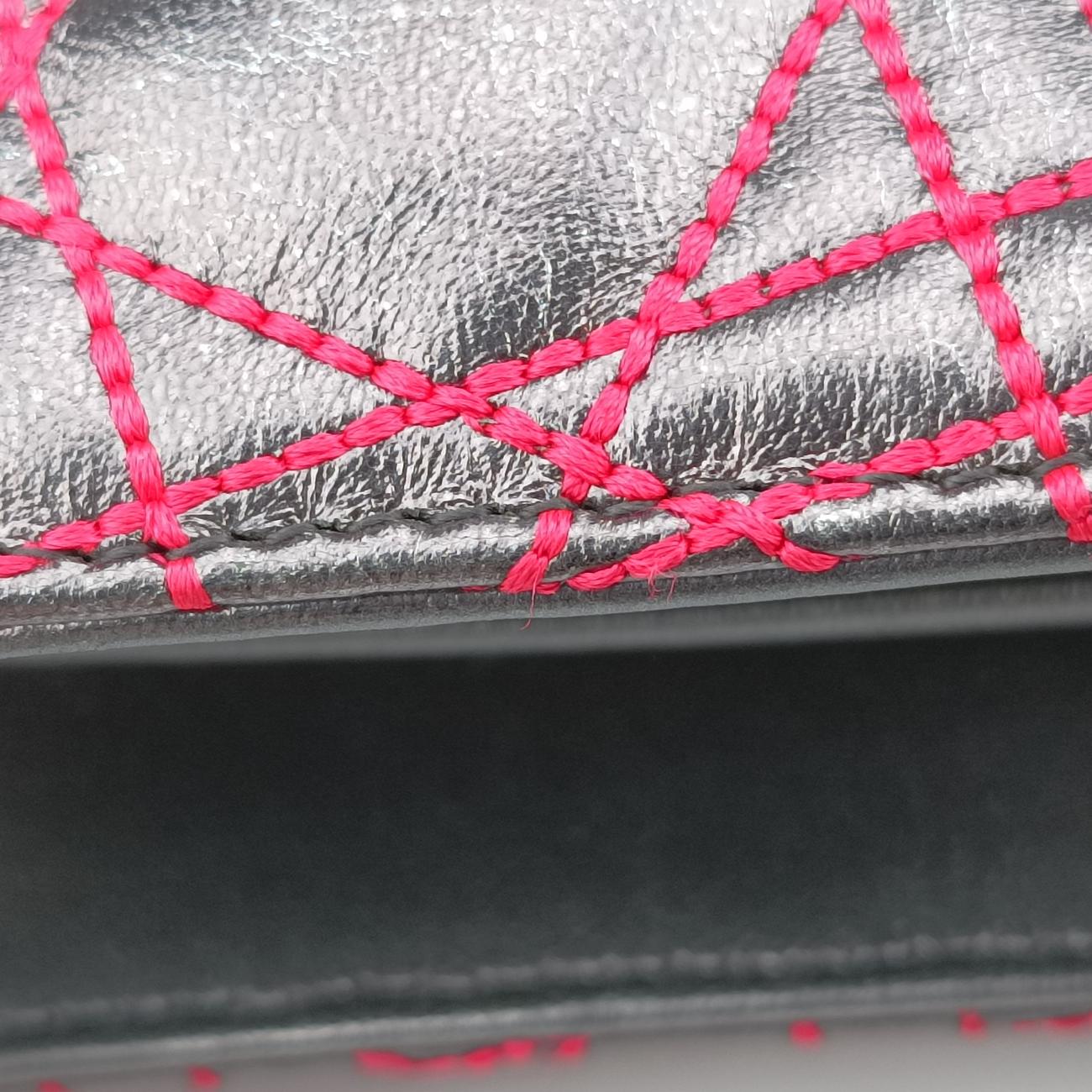 Lady Dior Silver x Golden x Pink lambskin 15-BO-1121レディディオール シルバー×ゴールド×ピンク ラムスキン 15-BO-1121