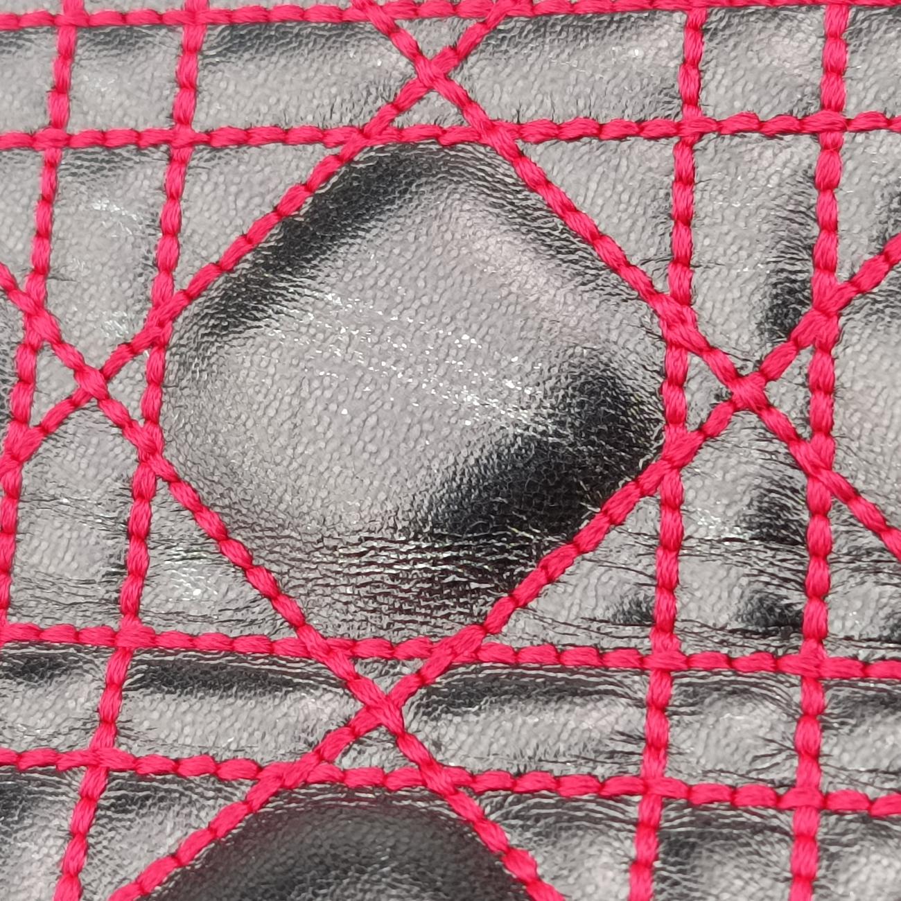 Lady Dior Silver x Golden x Pink lambskin 15-BO-1121レディディオール シルバー×ゴールド×ピンク ラムスキン 15-BO-1121