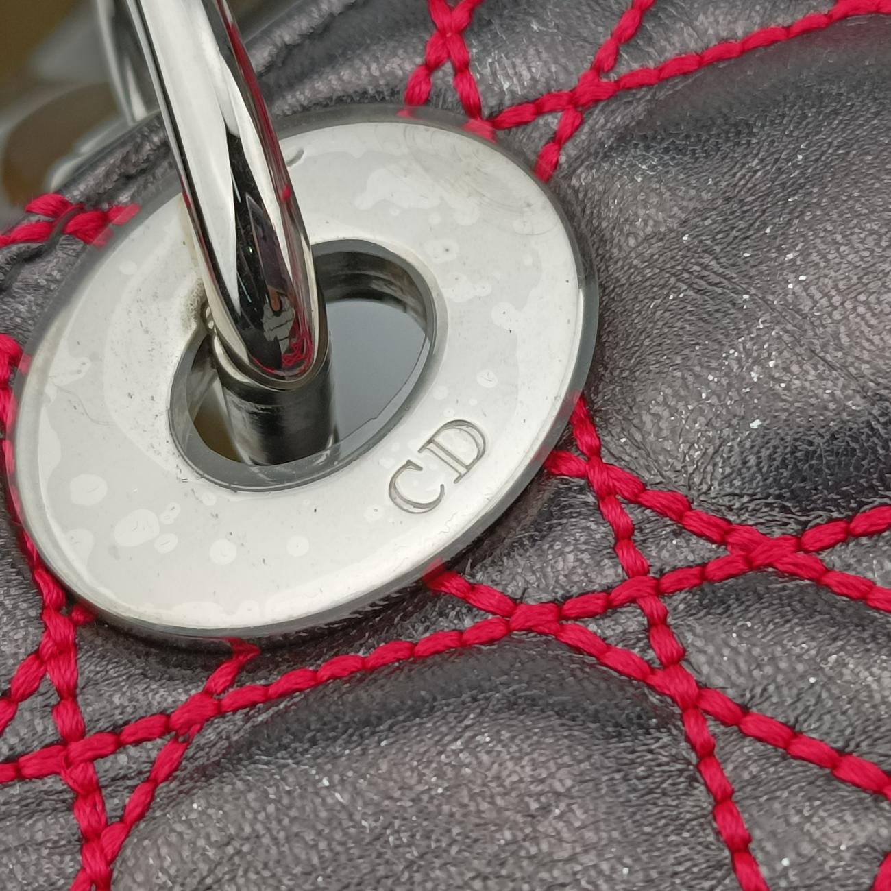 Lady Dior Silver x Golden x Pink lambskin 15-BO-1121レディディオール シルバー×ゴールド×ピンク ラムスキン 15-BO-1121