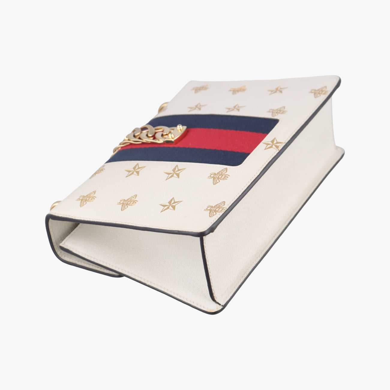 Sylvie Ivory x Navy x Red Leather 524405 A029046958シルヴィ アイボリー×ネイビー×レッド レザー 524405 A029046958