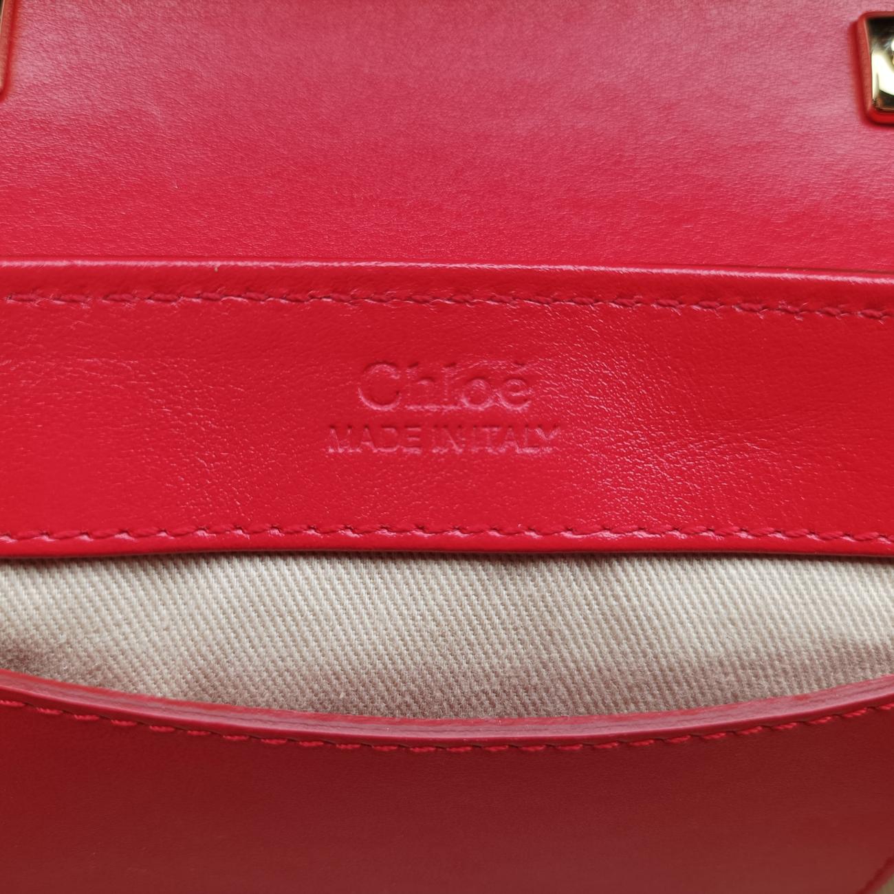 Chloe C Red Leather × Suede 01 20 75 65クロエC レッド レザー × スエード 01 20 75 65