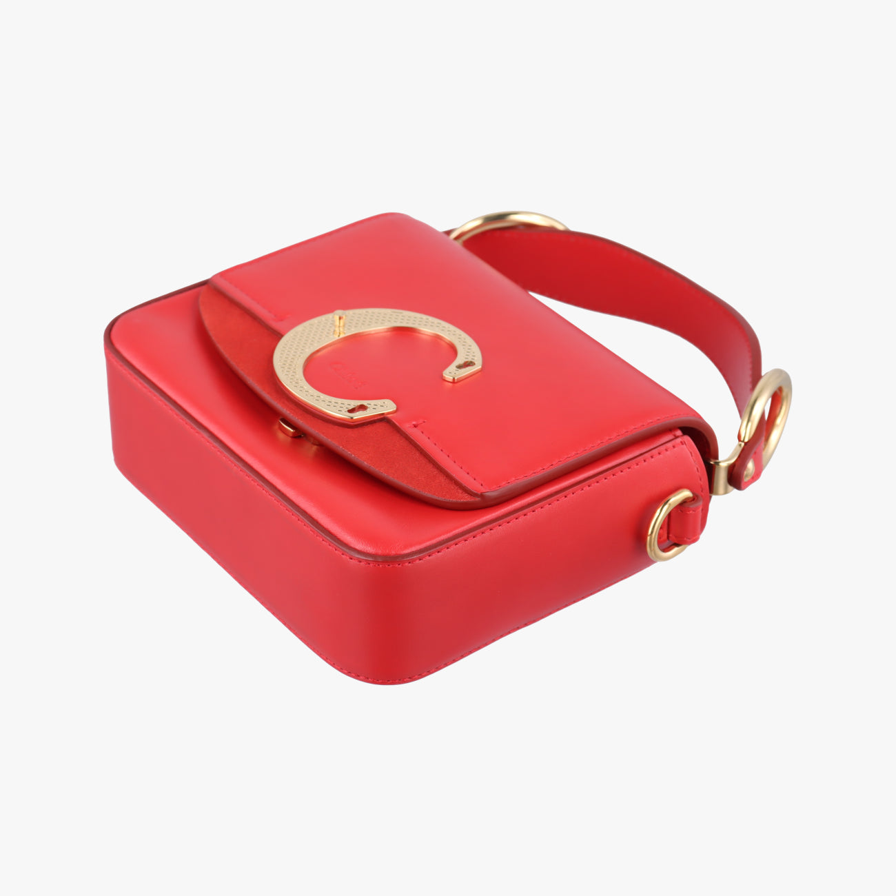 Chloe C Red Leather × Suede 01 20 75 65クロエC レッド レザー × スエード 01 20 75 65