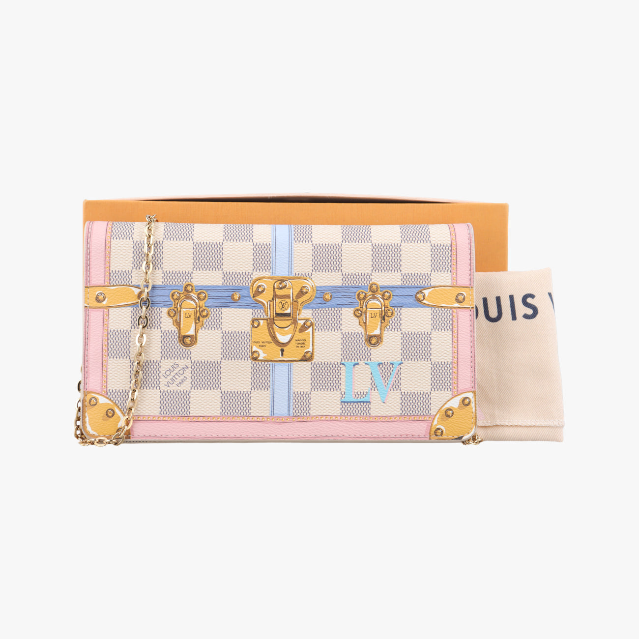 Summer Trunks Pochette Weekend Azur×multicolor Damier Canvas N60108 UB1108サマートランク ポシェット ウィークエンド アズール×マルチカラー ダミエキャンバ N60108 UB1108