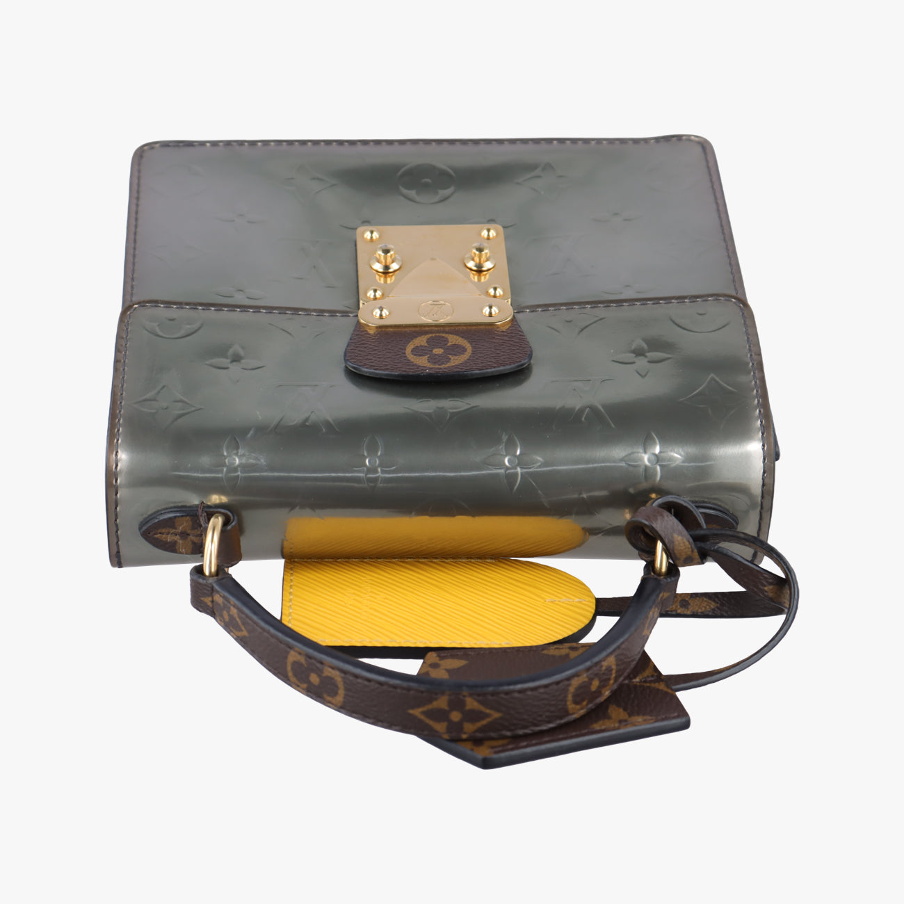 Spring Street PM Silver x Brown x Yellow Vernis x Monogram x Epi M90376 NZ5128スプリングストリートPM シルバー×ブラウン×イエロー ヴェルニ×モノグラム×エピ M90376 NZ5128