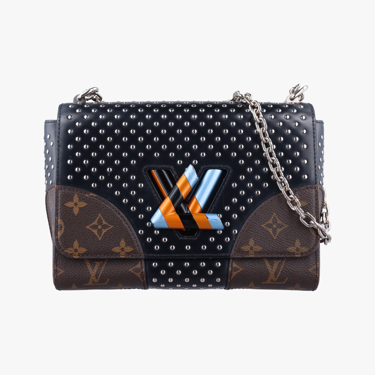 Monogram Studded Twist MM brown×Black×multicolor Monogram Canvas FL2136モノグラム スタッズ ツイスト MM モノグラム/ブラウン系×ブラック×マルチカラー モノグラムキャンバス FL2136