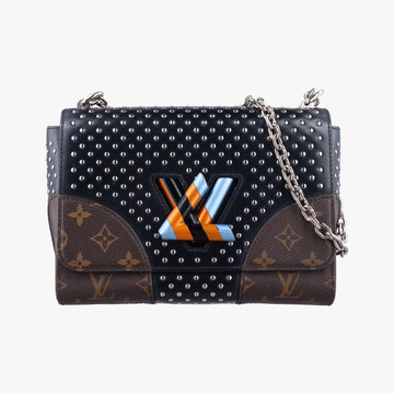 Monogram Studded Twist MM brown×Black×multicolor Monogram Canvas FL2136モノグラム スタッズ ツイスト MM モノグラム/ブラウン系×ブラック×マルチカラー モノグラムキャンバス FL2136