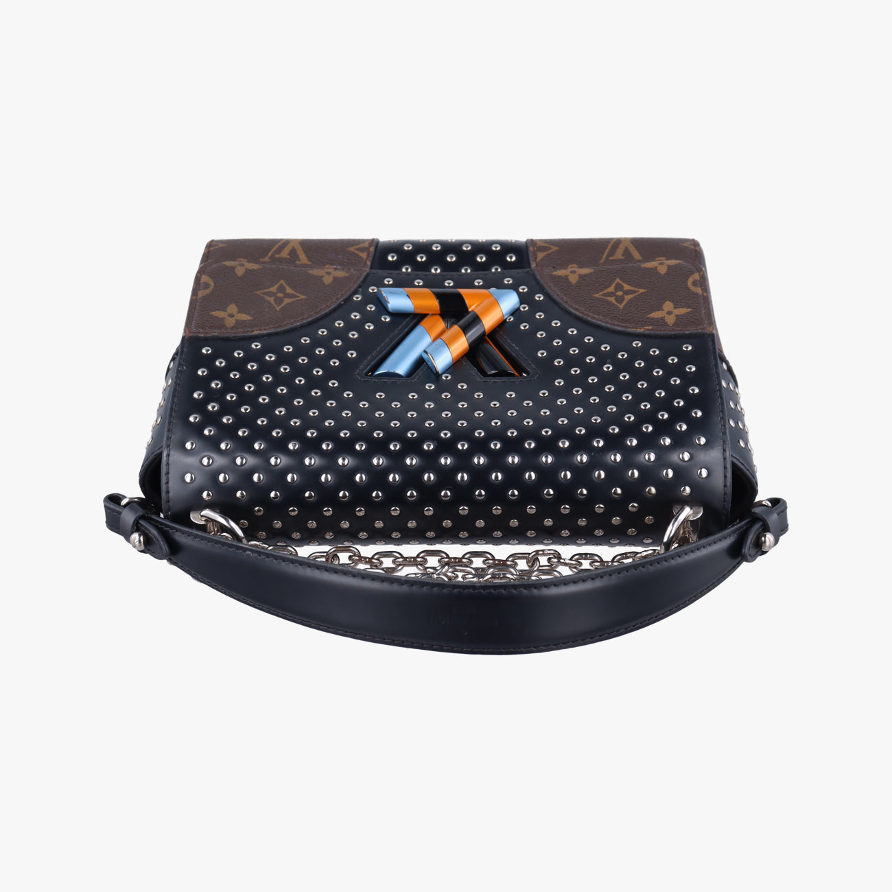 Monogram Studded Twist MM brown×Black×multicolor Monogram Canvas FL2136モノグラム スタッズ ツイスト MM モノグラム/ブラウン系×ブラック×マルチカラー モノグラムキャンバス FL2136