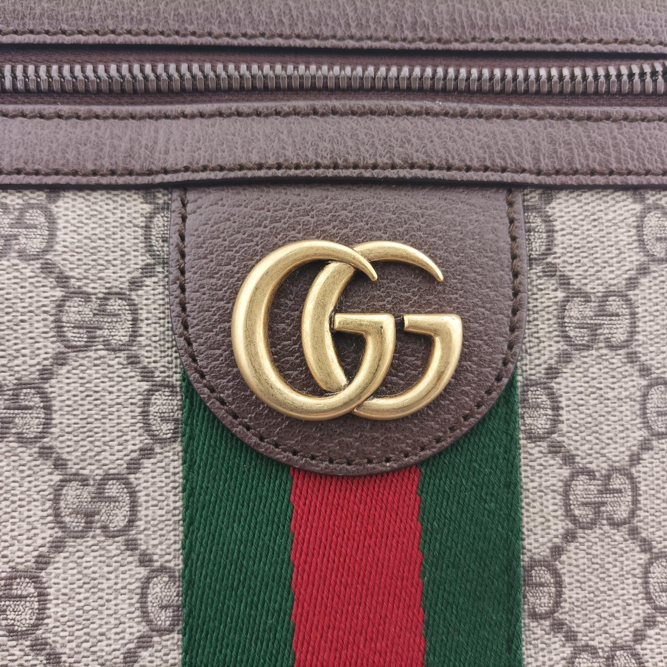 Ophidia Brown×green×red PVC coated canvas 547926 A038071925オフィディア ブラウン×グリーン×レッド PVCコーティングキャンバス 547926 A038071925