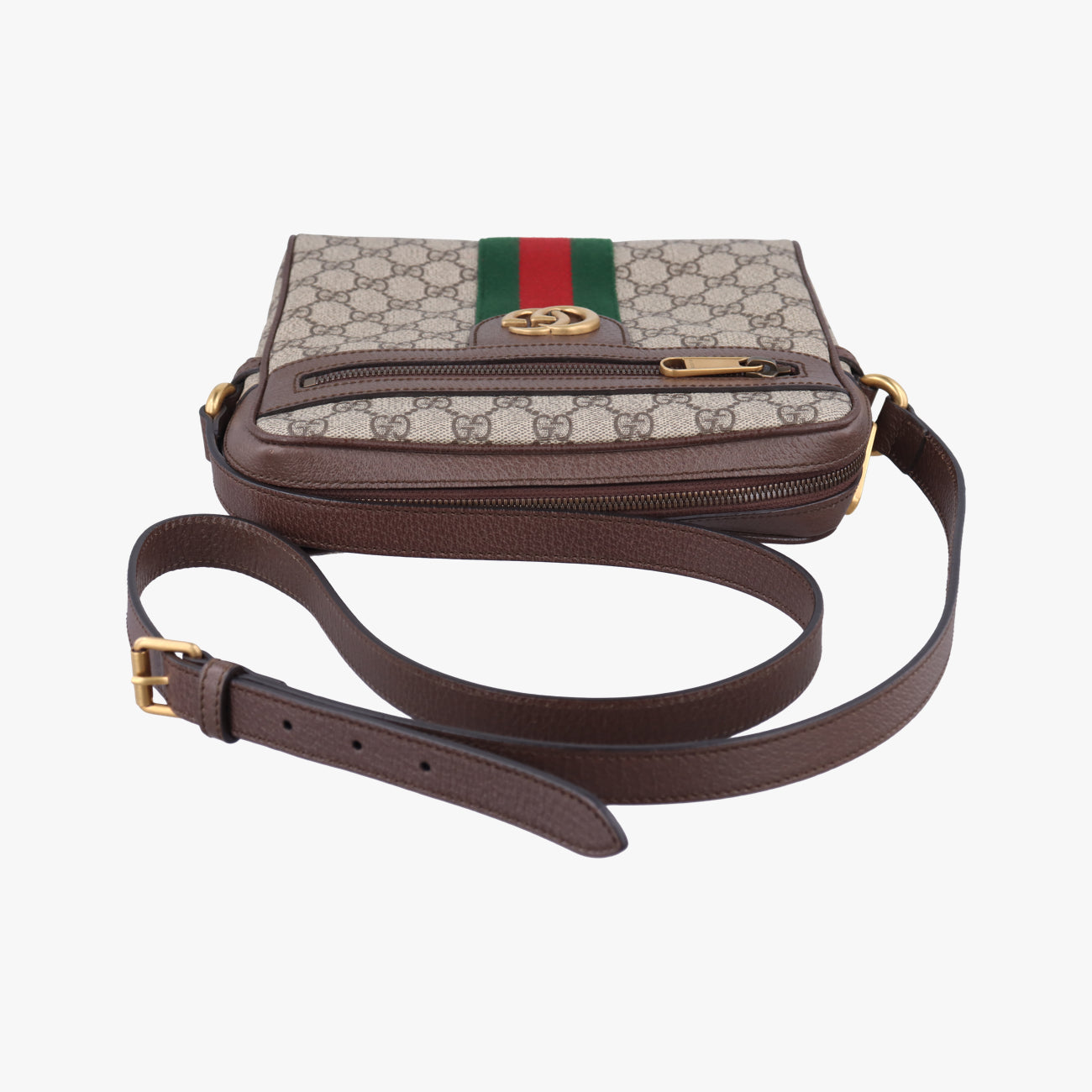 Ophidia Brown×green×red PVC coated canvas 547926 A038071925オフィディア ブラウン×グリーン×レッド PVCコーティングキャンバス 547926 A038071925