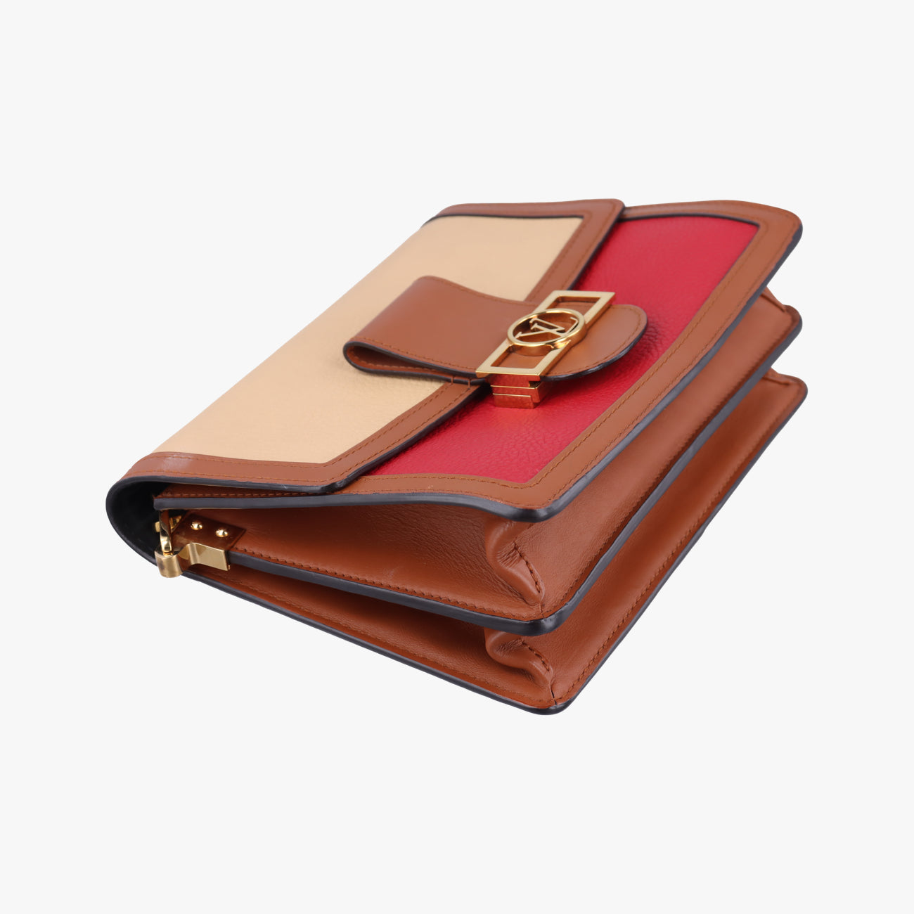 DAUPHINE MM Scarlet Red×Panama Beige Taurillon leather M53830 GI4158ドーフィーヌMM パナマスカーレット トリヨンレザー M53830 GI4158