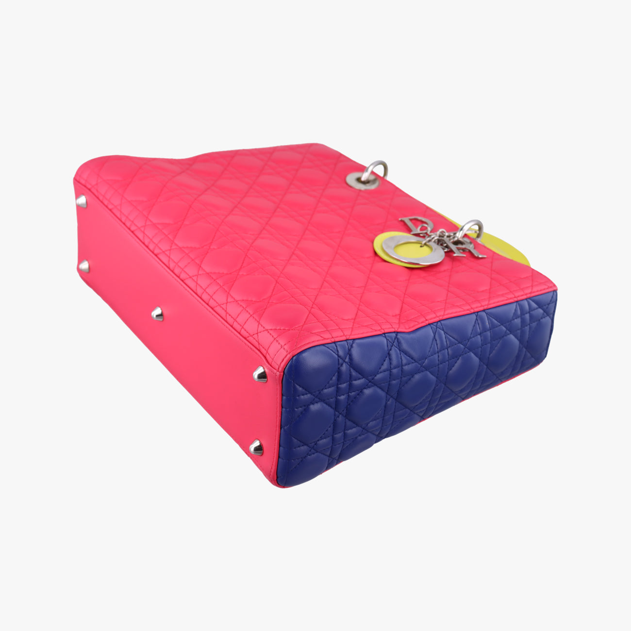 Lady Dior Rose Red x Yellow x Blue lambskin 15-BO-1103レディディオール ローズ レッド×イエロー×ブルー ラムスキン 15-BO-1103