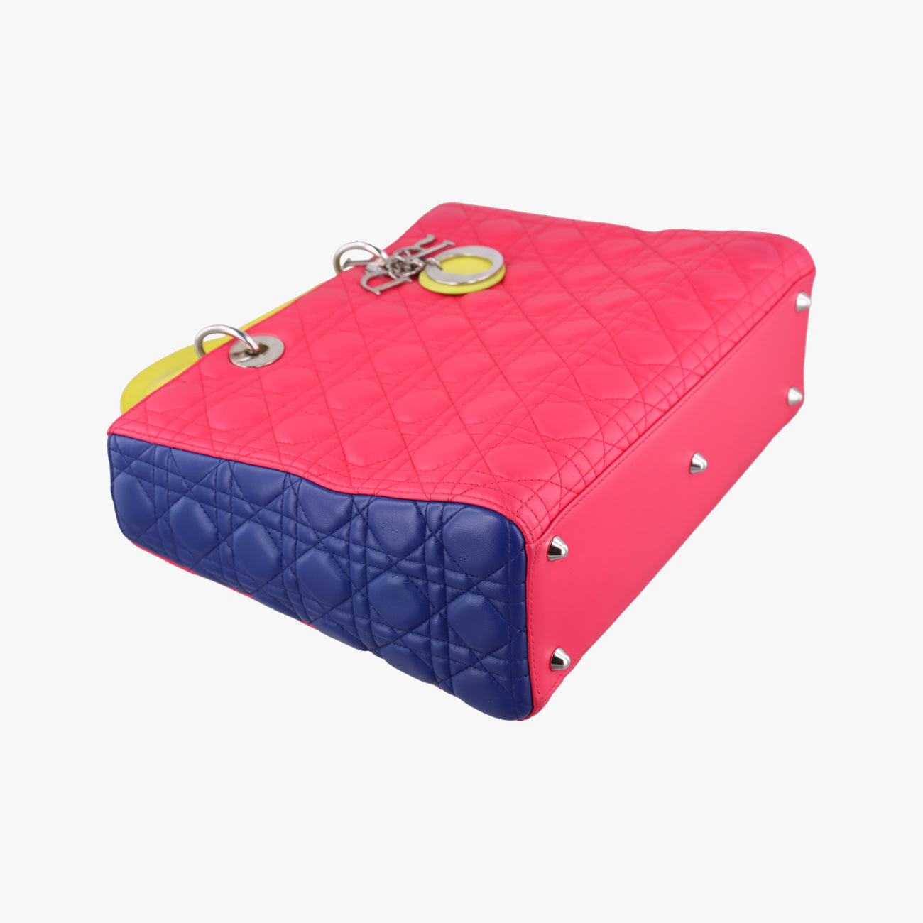 Lady Dior Rose Red x Yellow x Blue lambskin 15-BO-1103レディディオール ローズ レッド×イエロー×ブルー ラムスキン 15-BO-1103