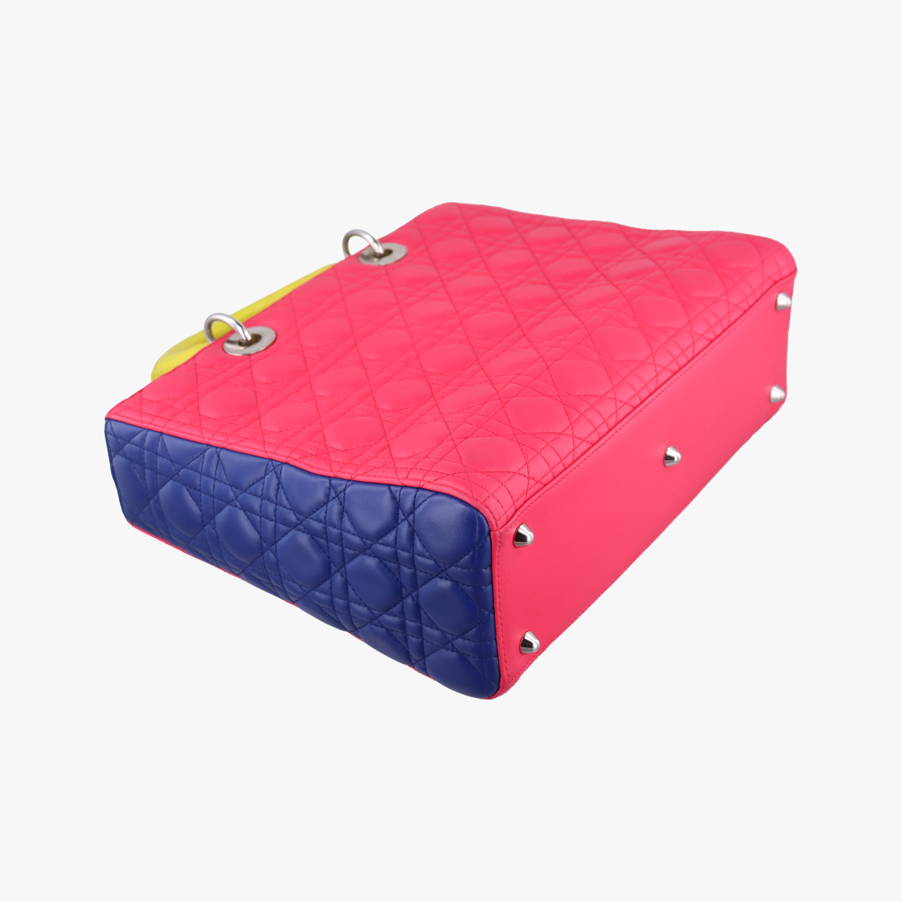 Lady Dior Rose Red x Yellow x Blue lambskin 15-BO-1103レディディオール ローズ レッド×イエロー×ブルー ラムスキン 15-BO-1103