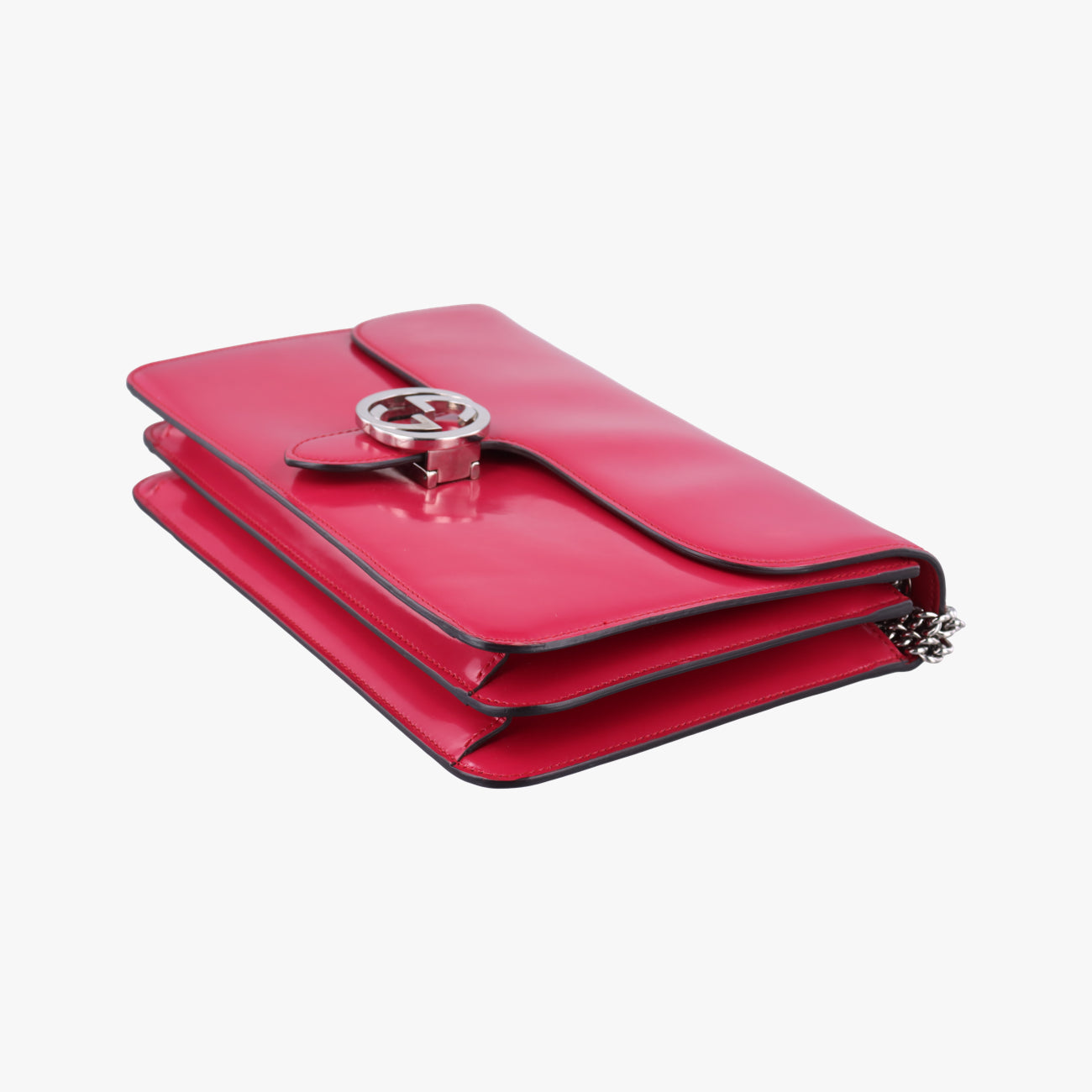 Interlocking G Pink Patent 387606 G018583152インターロッキングG ピンク パテント 387606 G018583152