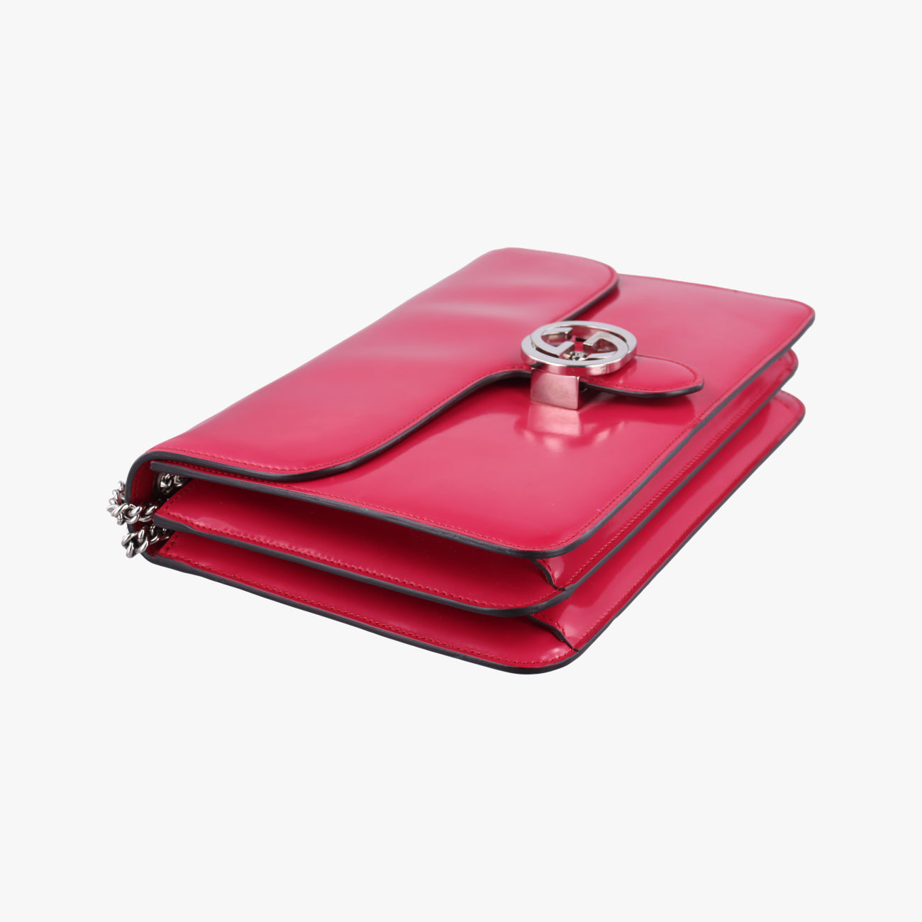 Interlocking G Pink Patent 387606 G018583152インターロッキングG ピンク パテント 387606 G018583152